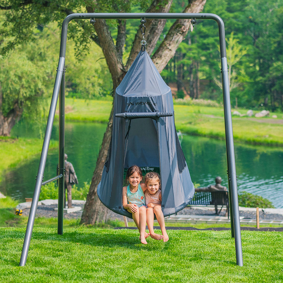 FlyMax Saucer Tree Swing with tent - green