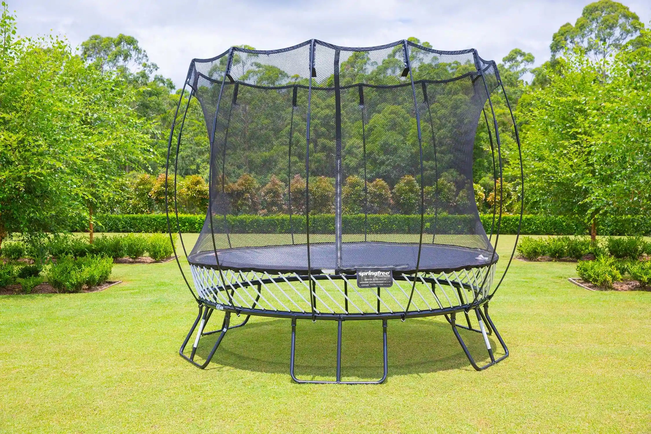 An outdoor trampoline