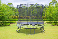 An outdoor trampoline
