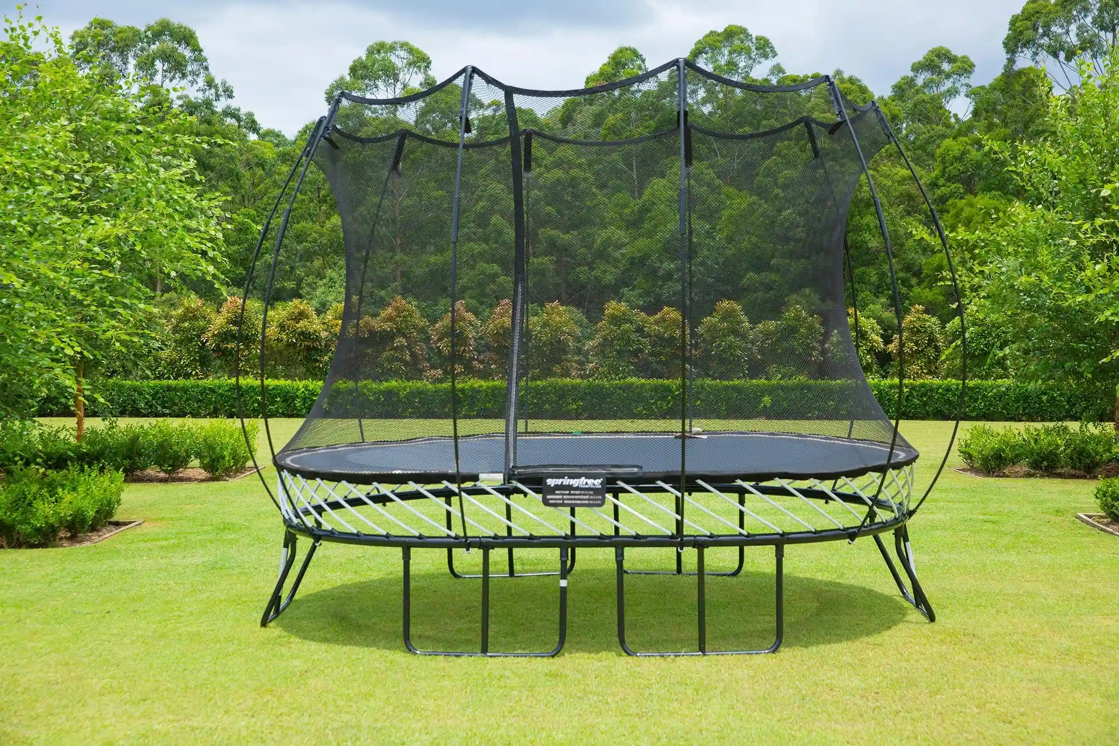 An outdoor trampoline