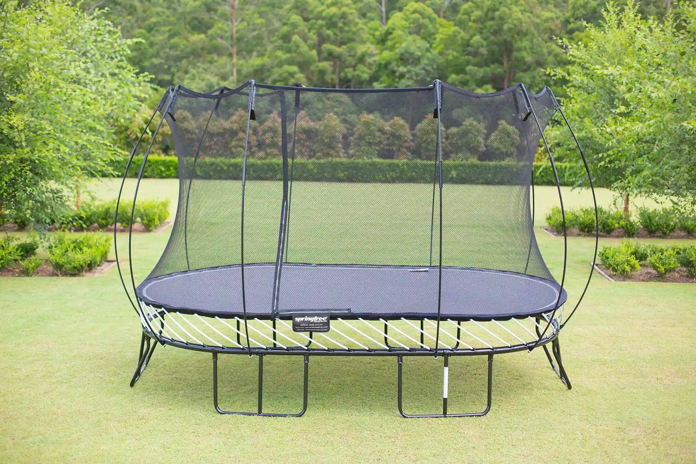 an outdoor trampoline