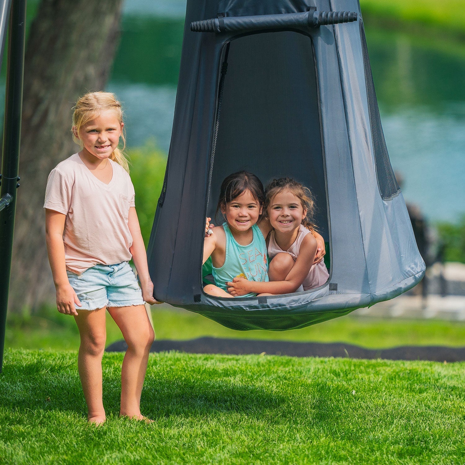 TitanFlex Swing Set with Saucer Tent Swing